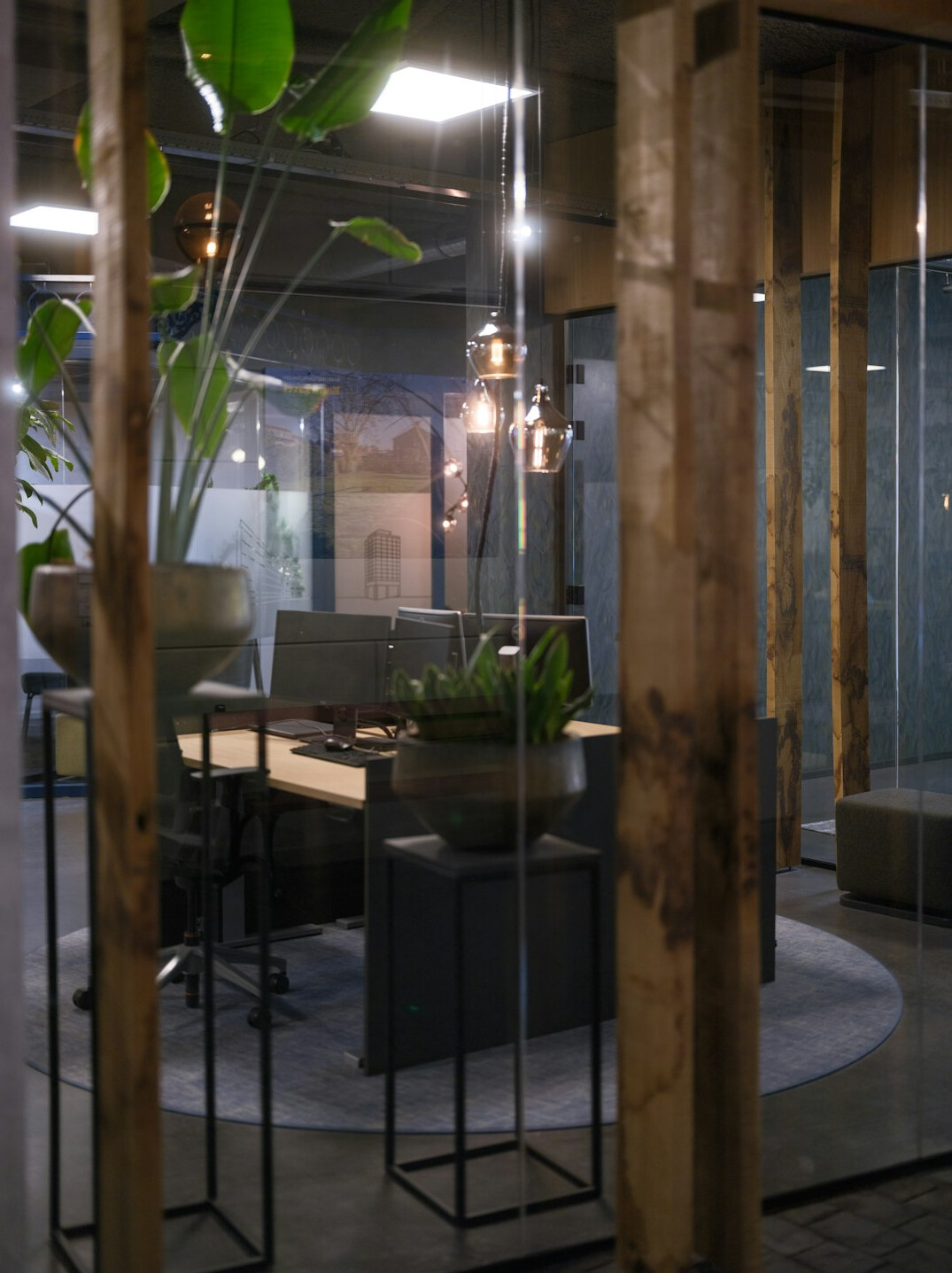 modern office with computers